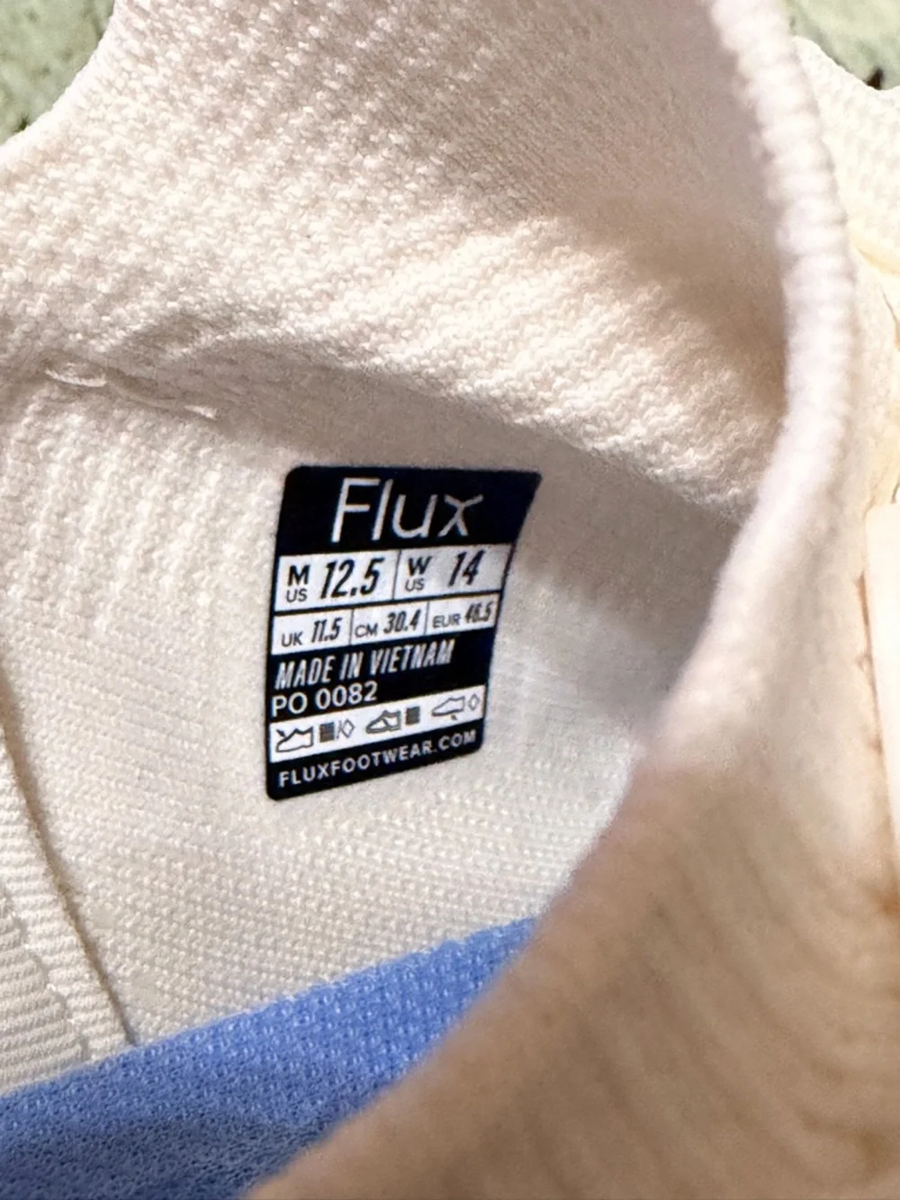 Cream White Athletic Sneakers with Blue Insole - FLUX-